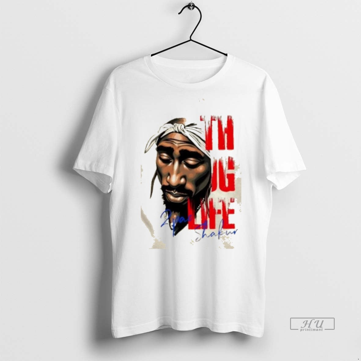 Officials 2pac Shakur Thug Life Big Face Graphic Premium Tee Shirt Sweater