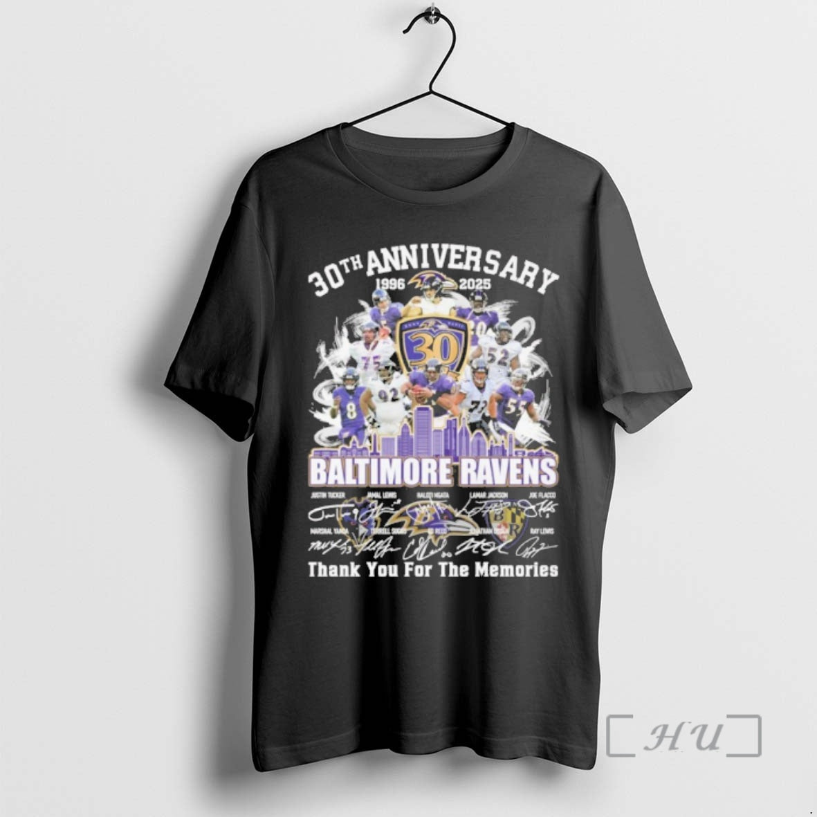 Officials 30th Anniversary 1996 2025 Baltimore Ravens Teams Signatures Premium T Shirt Sweater
