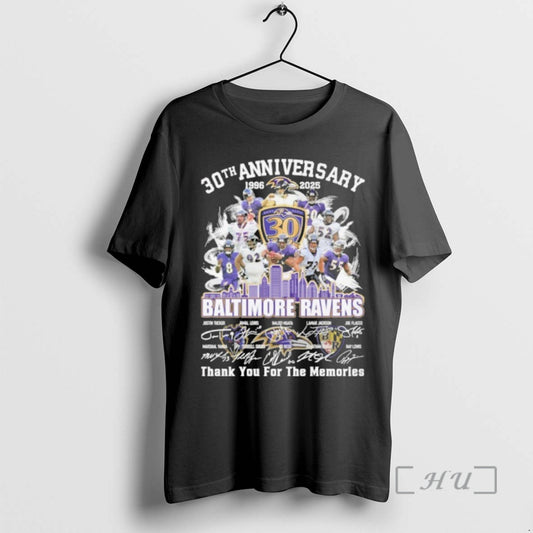 Officials 30th Anniversary 1996 2025 Baltimore Ravens Teams Signatures Premium T Shirt Sweater