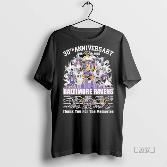 Officials 30th Anniversary 1996 2025 Baltimore Ravens Teams Signatures Premium Tee Shirt Sweater