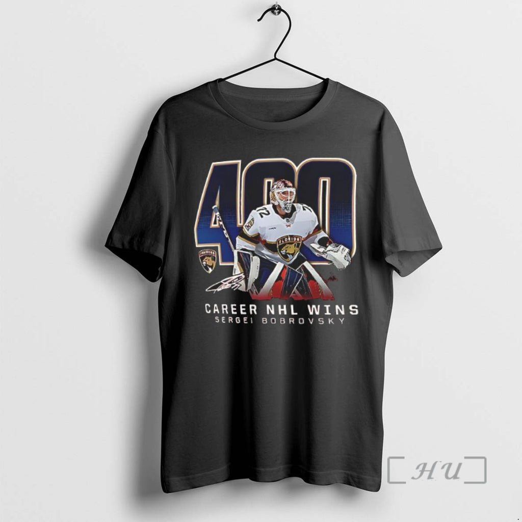 Officials 400 Career Nhl Wins Sergei Bobrovsky Florida Panthers Tee Shirt Sweater