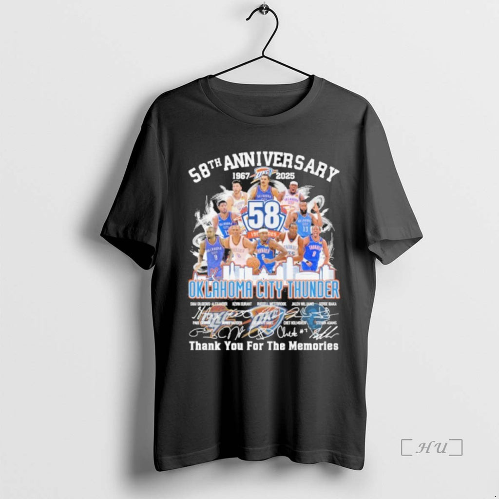 Officials 58th Anniversary 1967 2025 Oklahoma City Thunder Teams Signatures Premium T Shirt Sweater