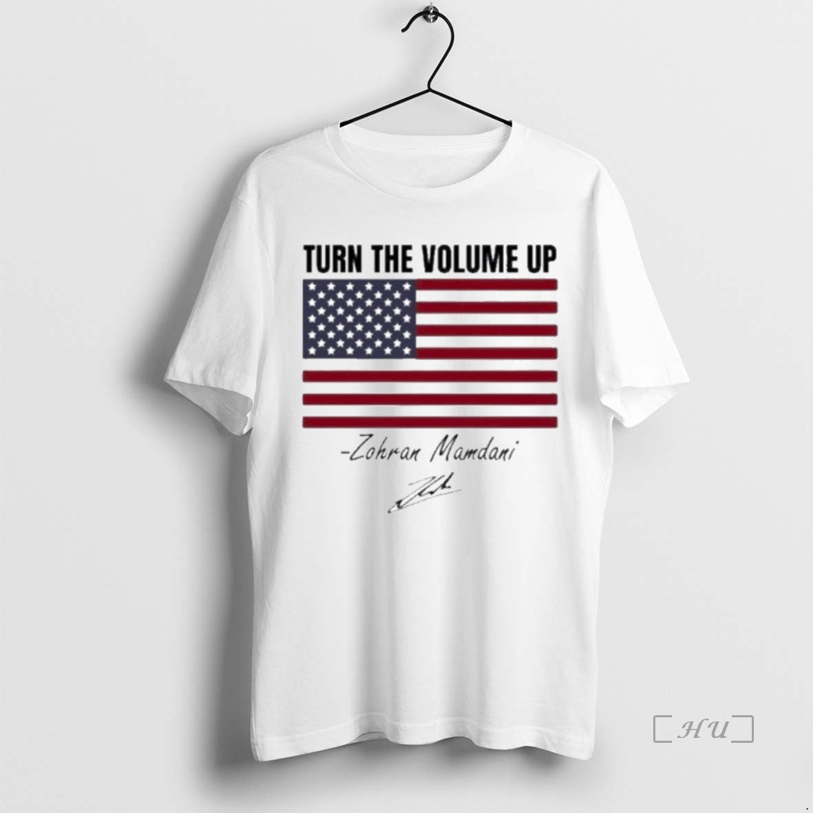 Officials 60jsceq2 Zohran Mamdani Turn The Volume Up Signature American Flag Premium T Shirts Sweater