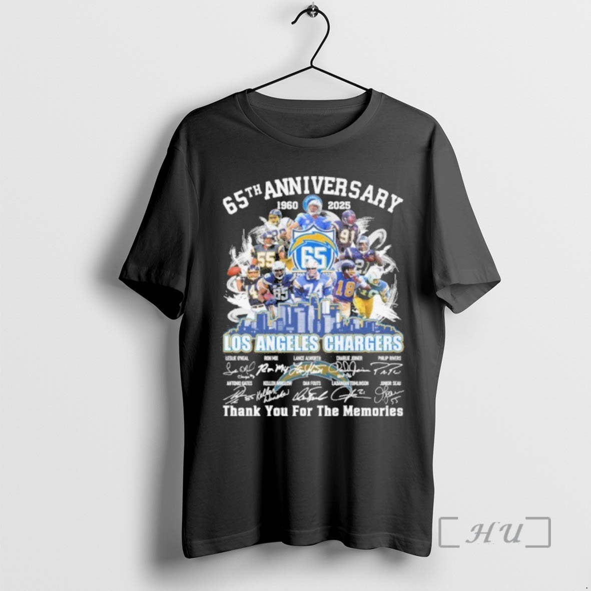 Officials 65th Anniversary 1960 2025 Los Angeles Chargers Teams Signatures Premium T Shirt Sweater