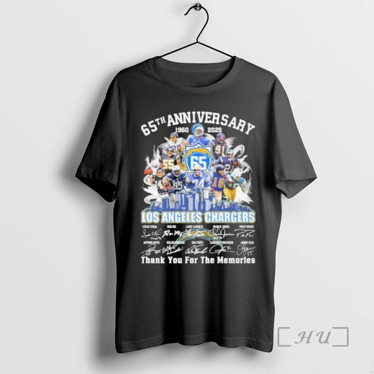 Officials 65th Anniversary 1960 2025 Los Angeles Chargers Teams Signatures Premium T Shirt Sweater