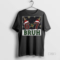Officials 67 Bruh Christmas Plaid Antlers Santa Hat Meme Premium Tee Shirt Sweater