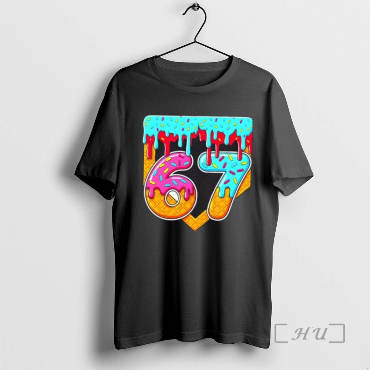 Officials 67 Ice Cream Drip Home Plate Baseball Six Seven Tee Shirt Sweater