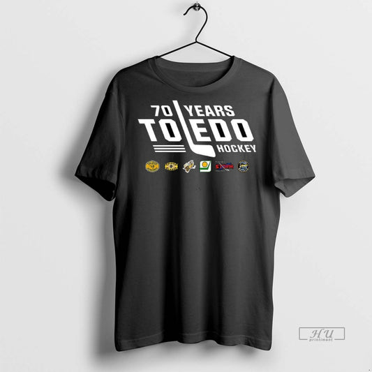 Officials 70 Years Of Hockey In Toledo Heritage Logo Teams Graphic Tee Shirt Sweater