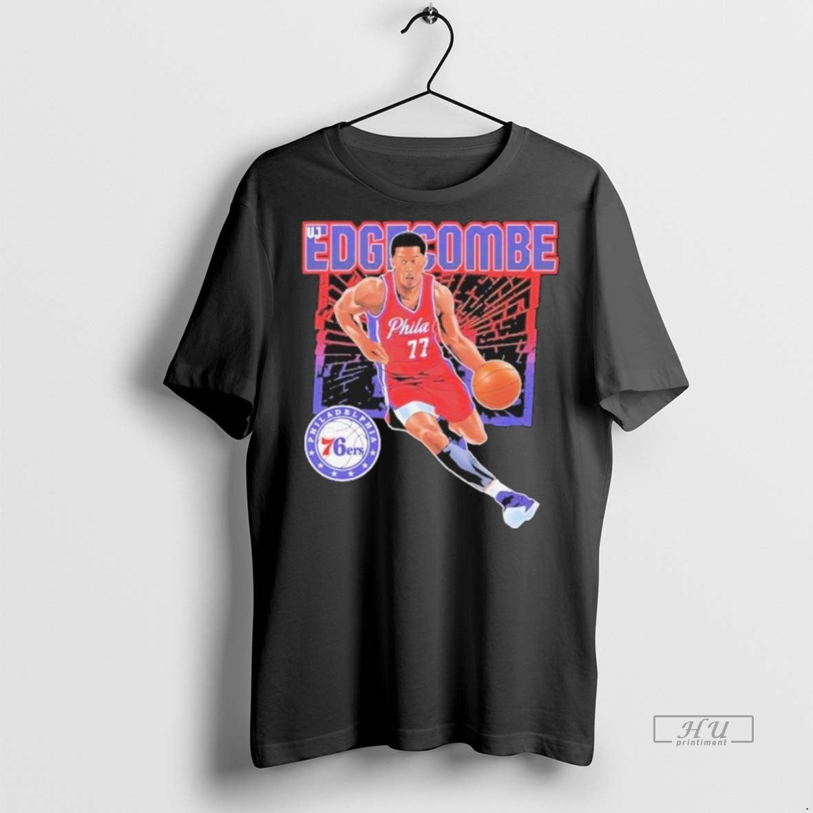 Officials 76ers Vj Edgecombe Number 77 Shattered Tee Shirt Sweater