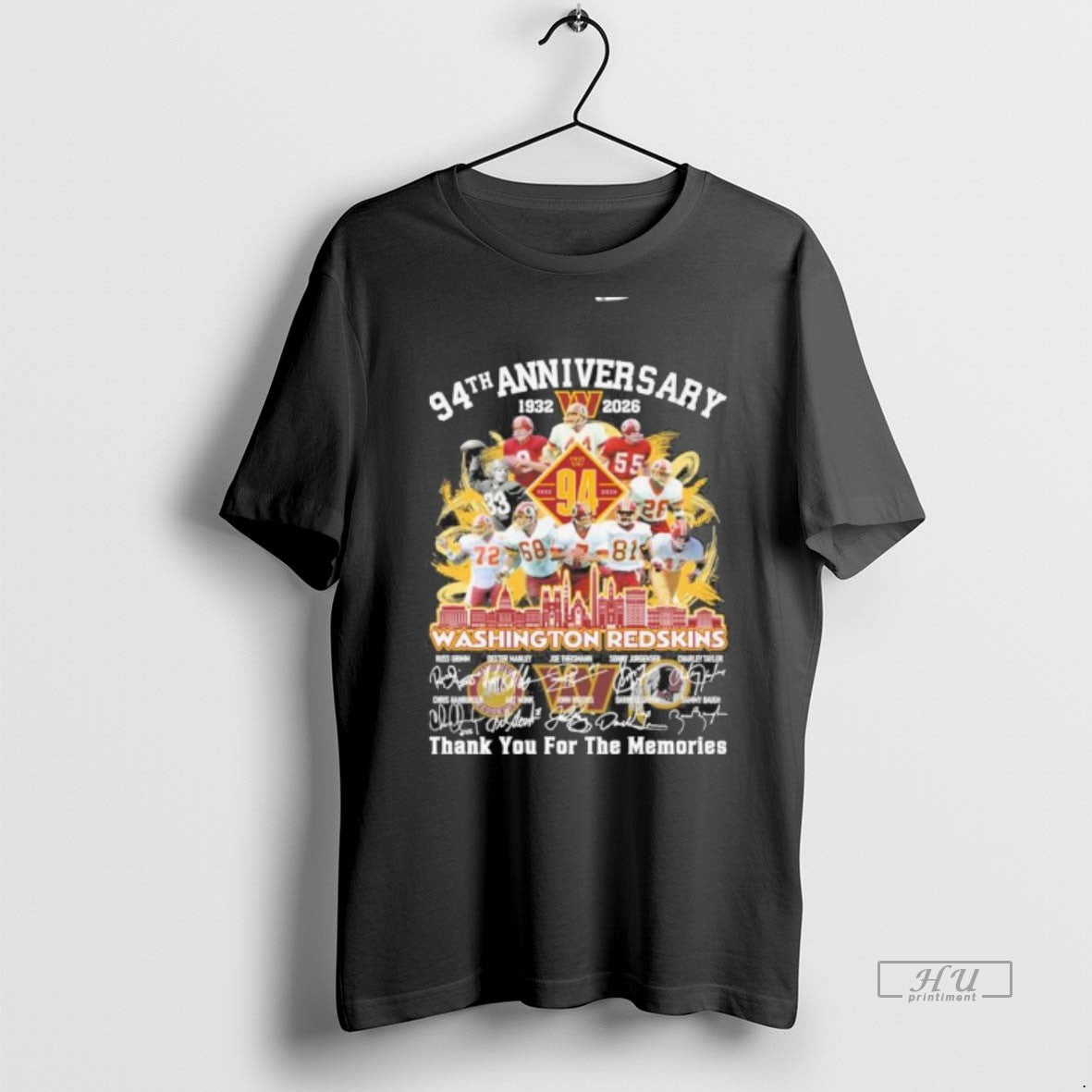 Officials 94th Anniversary 1932 2025 Washington Redskins Teams Signatures Premium Tee Shirt Sweater