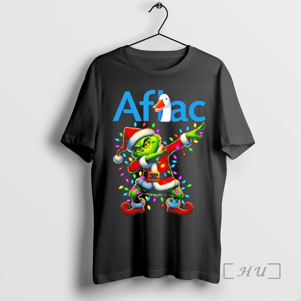Officials Aflac X Grinch Dabbing Christmas 2025 T Shirt Sweater