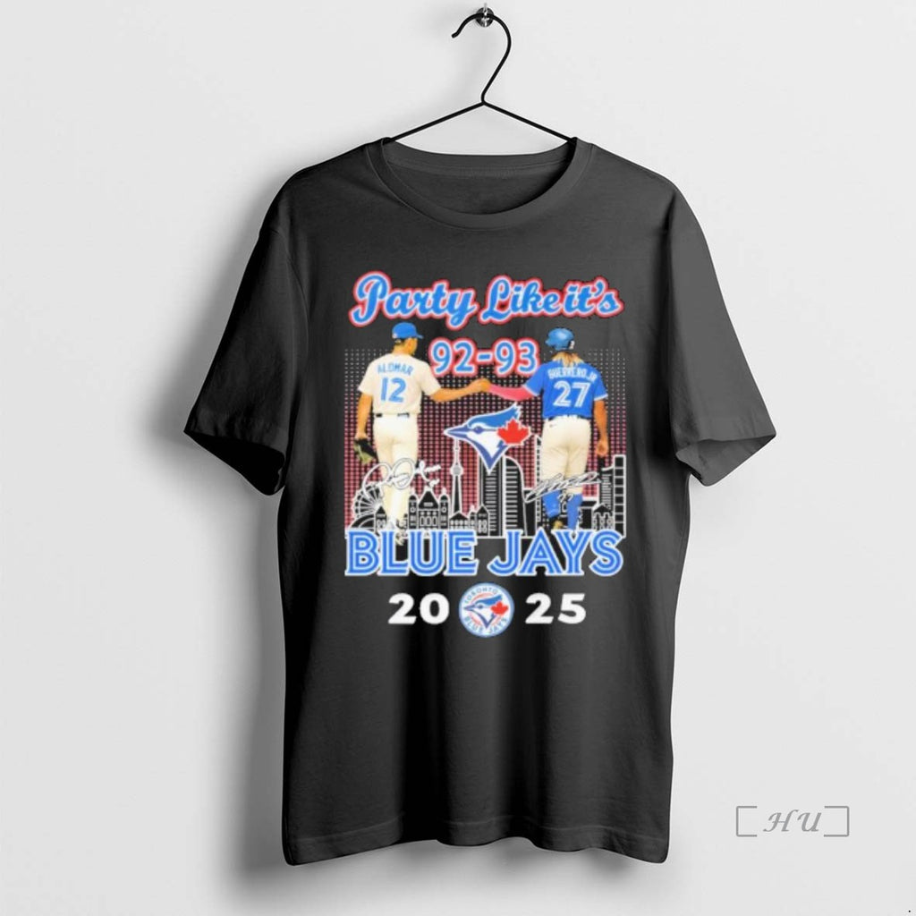 Officials Alomar And Guerrero Jr Party Like Its 1993 Blue Jays 2025 T Shirt Sweater