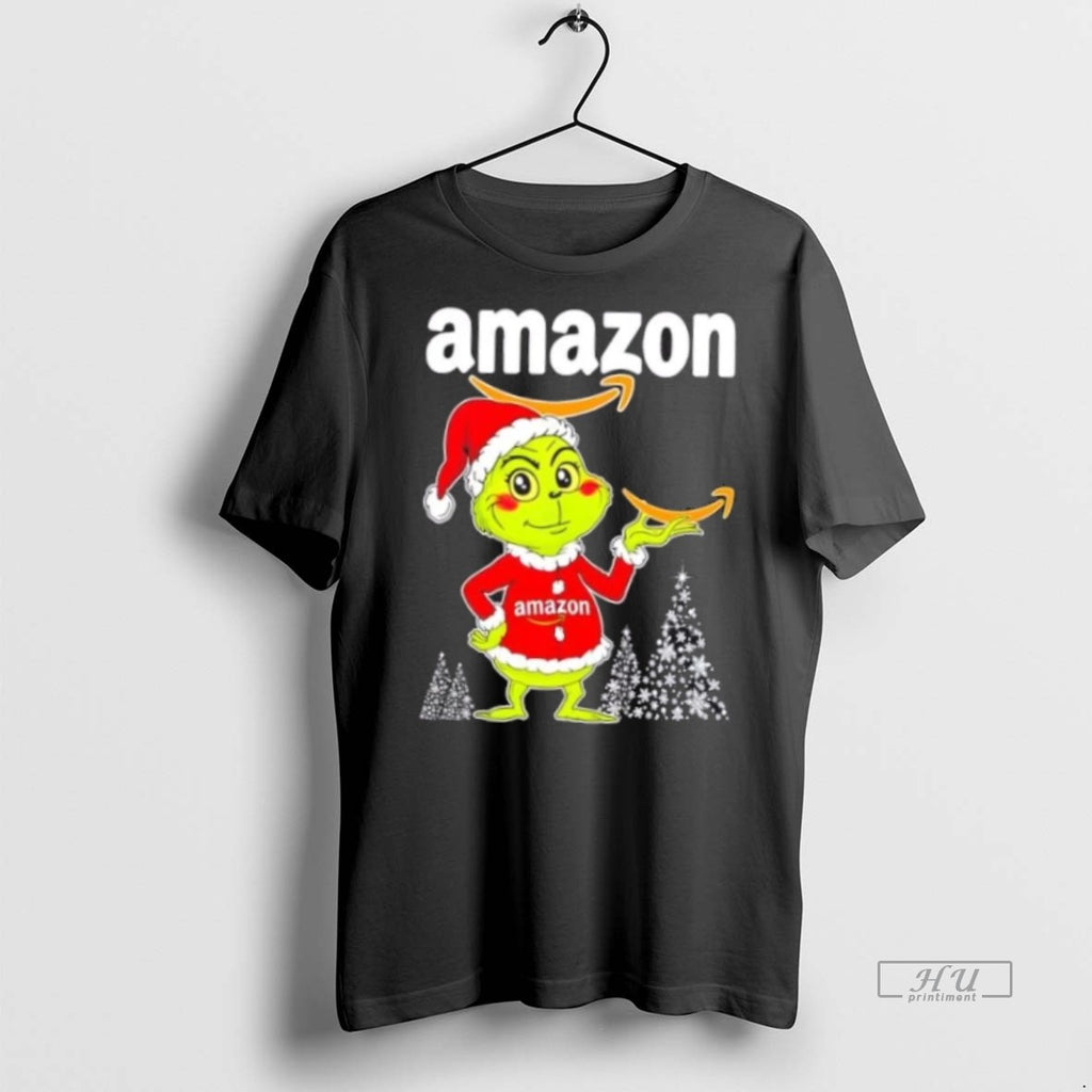 Officials Amazon And Grinchmas Christmas Tree Premium Tee Shirt Sweater