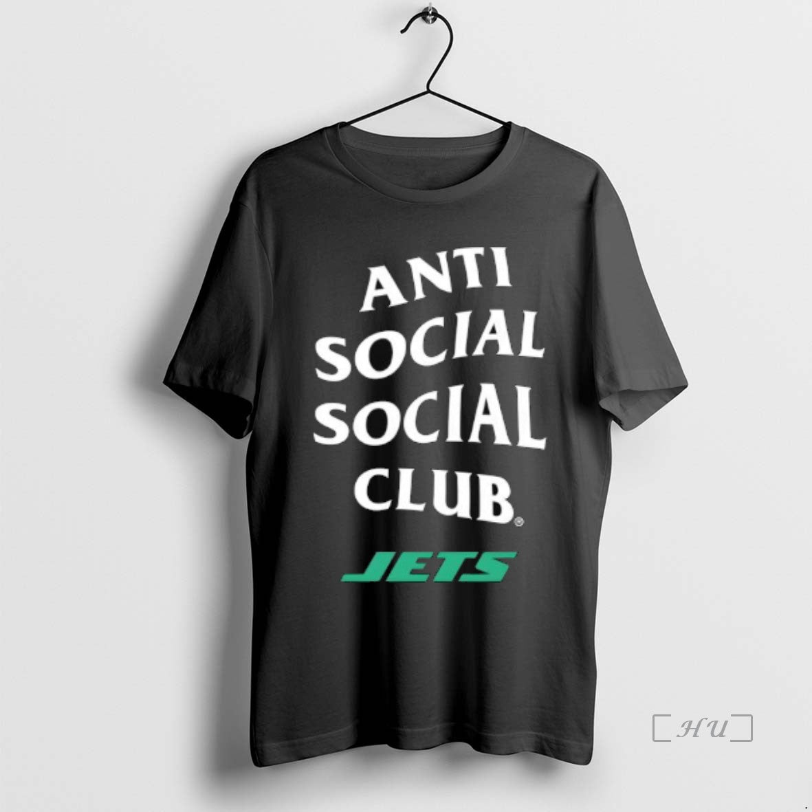 Officials Anti Social Social Club New York Jets Logo Premium T Shirt Sweater
