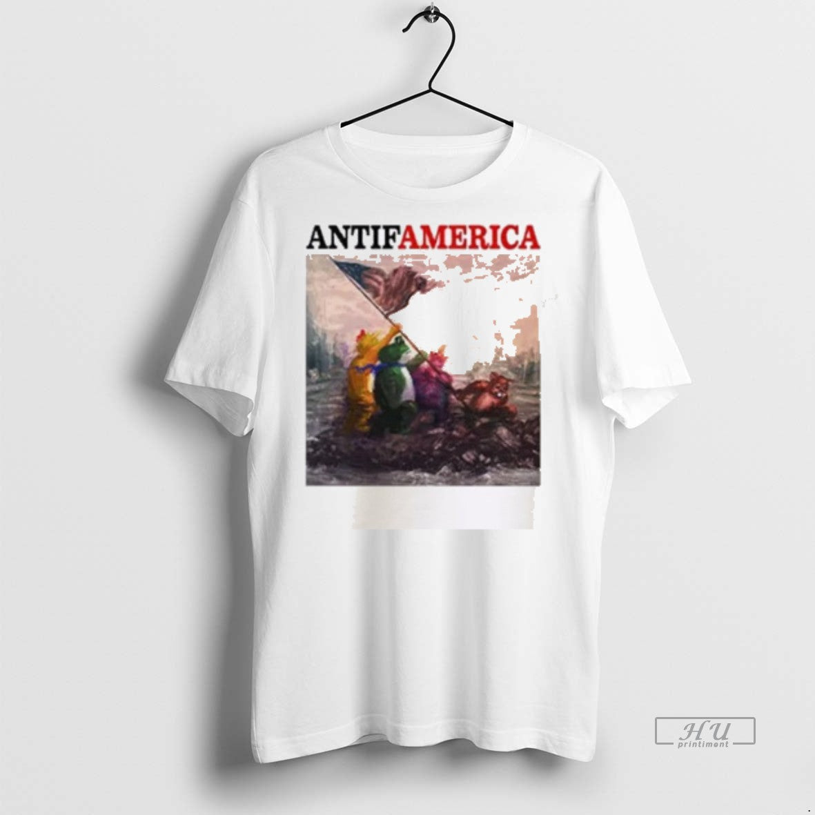 Officials Antifamerica Portland Frog Graphic Tee Shirt Sweater