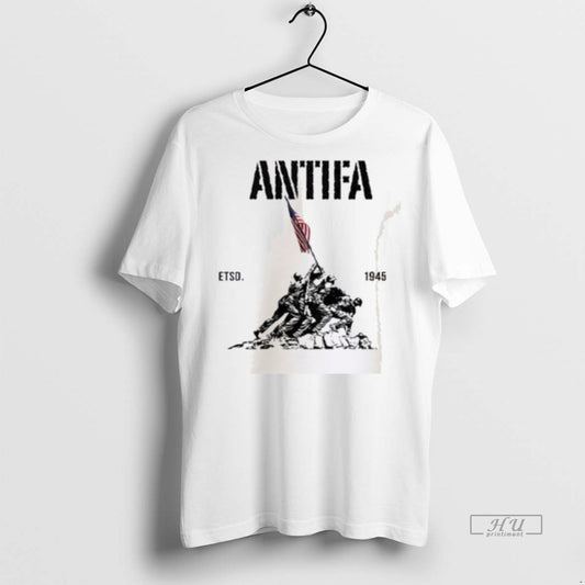 Officials Antifa Estd 1945 American Flag Graphic Tee Shirt Sweater