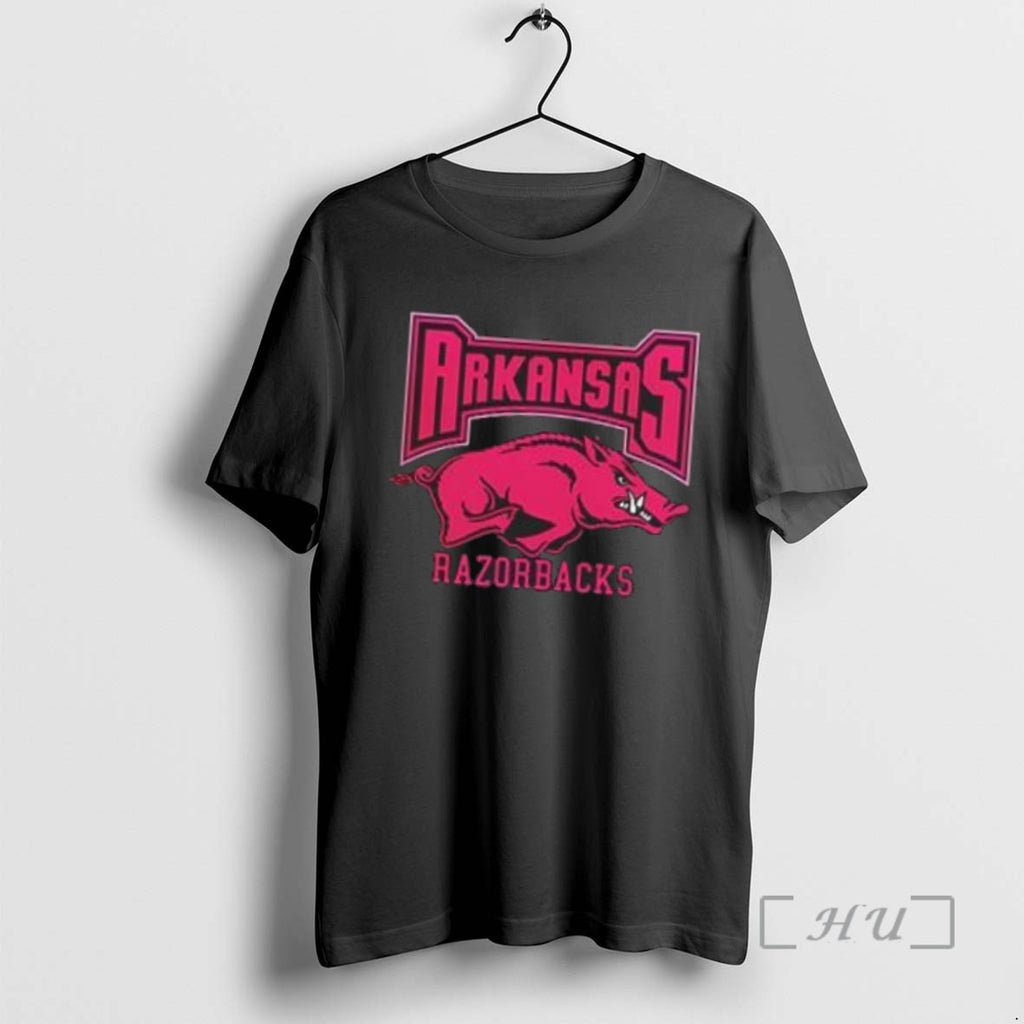 Officials Arkansas Razorbacks Football Pink Logo Tee Shirt Sweater