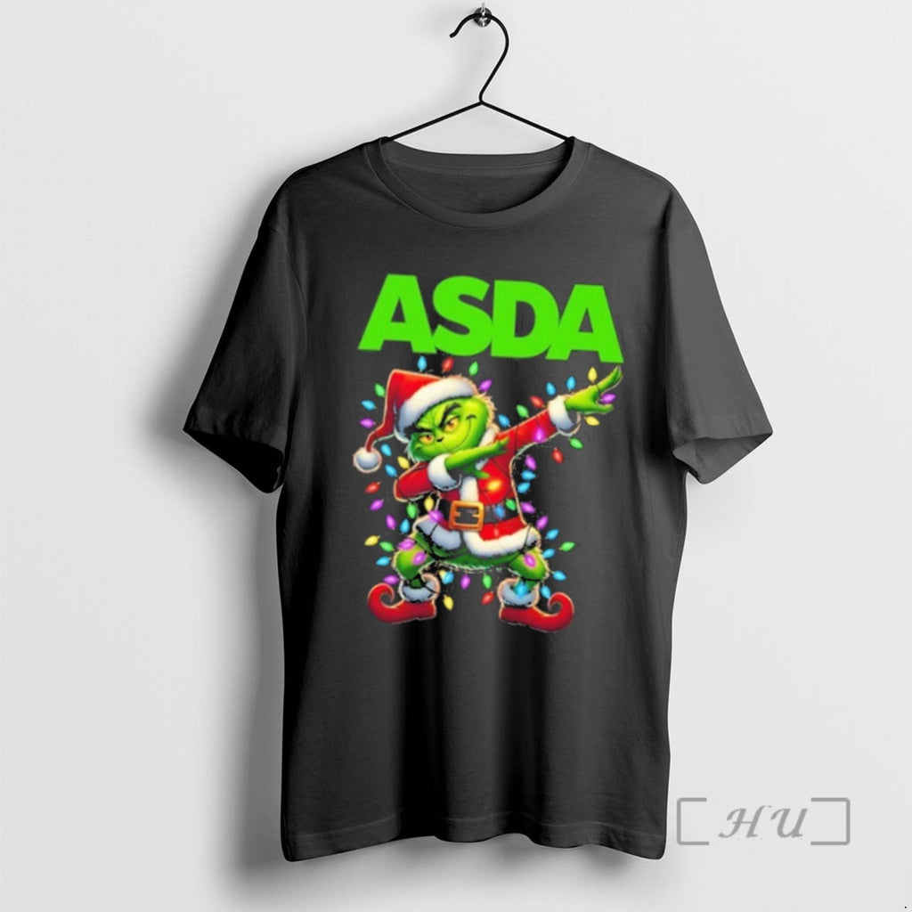 Officials Asda Logo X Grinch Dabbing Light Christmas T Shirt Sweater
