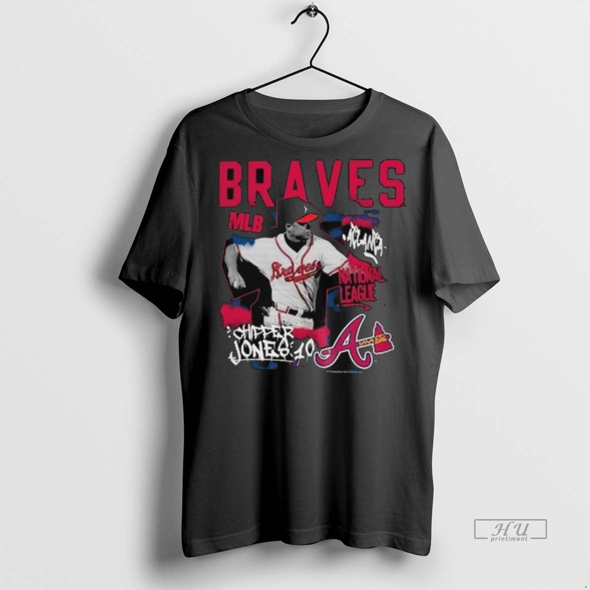 Officials Atlanta Braves Chipper Jones Mitchell Ness Cooperstown Star Moment 2025 Long Sleve Premium Tee