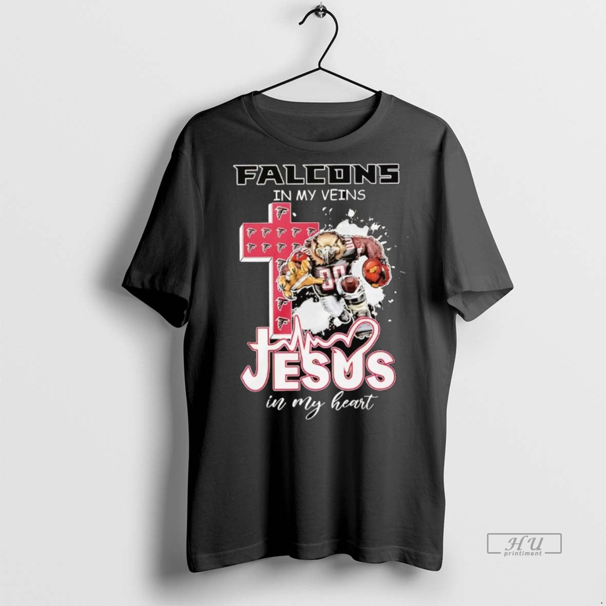Officials Atlanta Falcons In My Veins Jesus In My Hearts Premium Tee Shirt Sweater