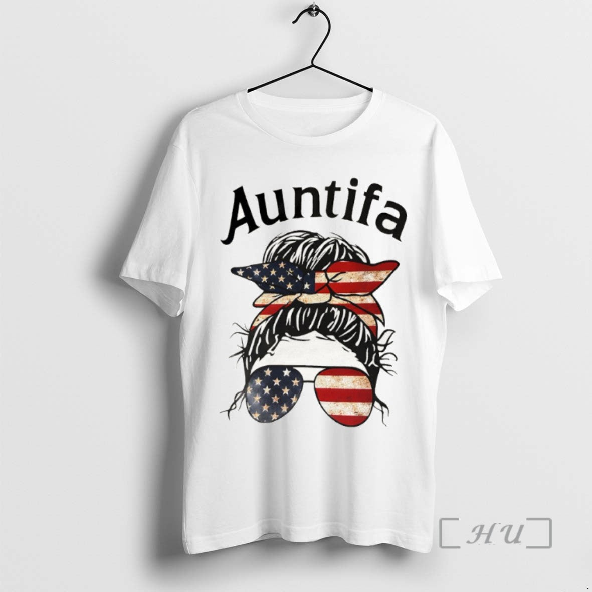 Officials Auntifa Messy Bun American Flag