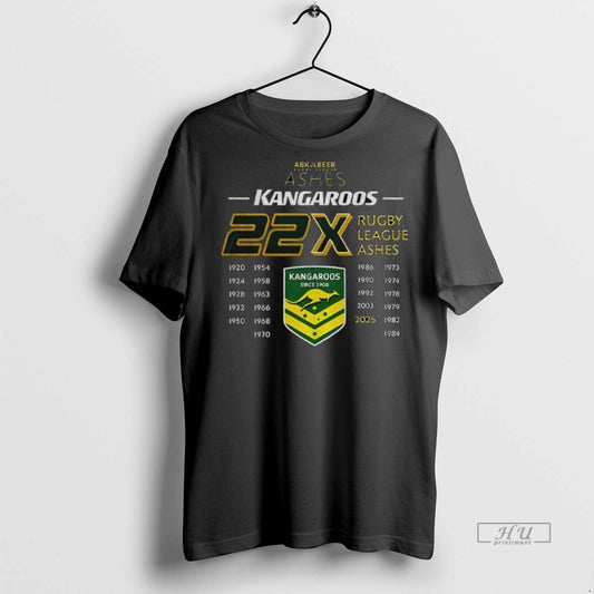 Officials Australian Kangaroos 22x Rugby League Ashes Champions 2025 Premium Tee Shirt Sweater