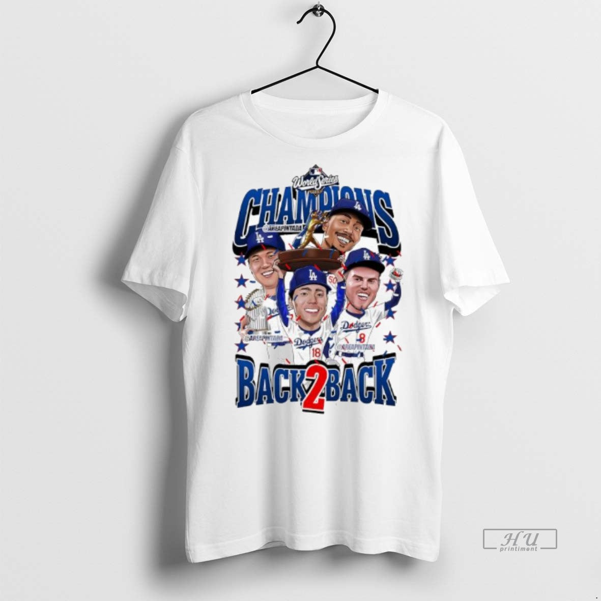 Officials Back2back Los Angeles Dodgers Mlb World Series Champions Cartoon Players Premium Tee Shirt Sweater
