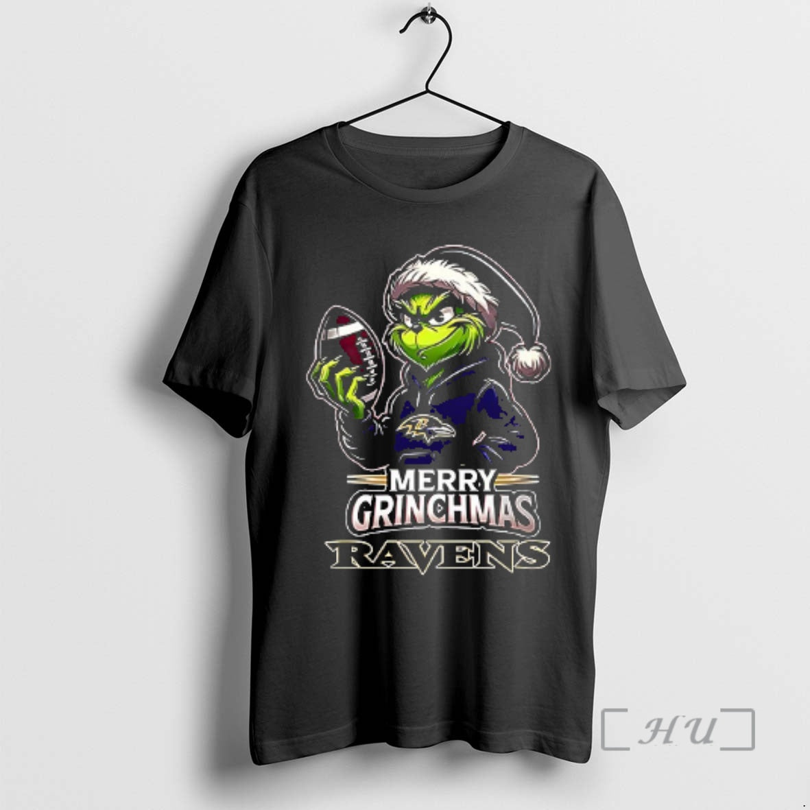 Officials Baltimore Ravens Merry Grinchmas They Hate Us Because They Aint Us Double Sided Graphic
