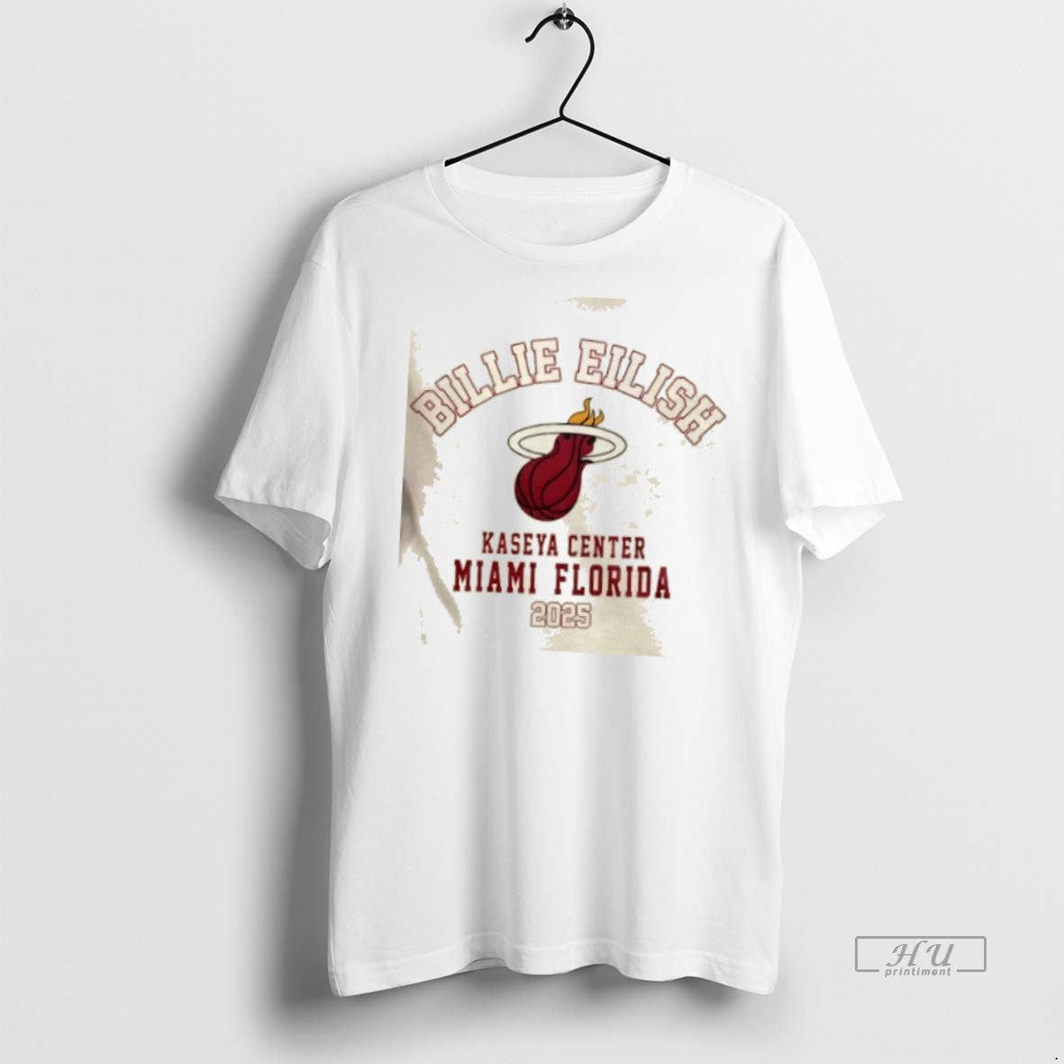 Officials Billie Eilish X Miami Heat 2025 Tour 2 Sided Graphic Tee Shirt Sweater