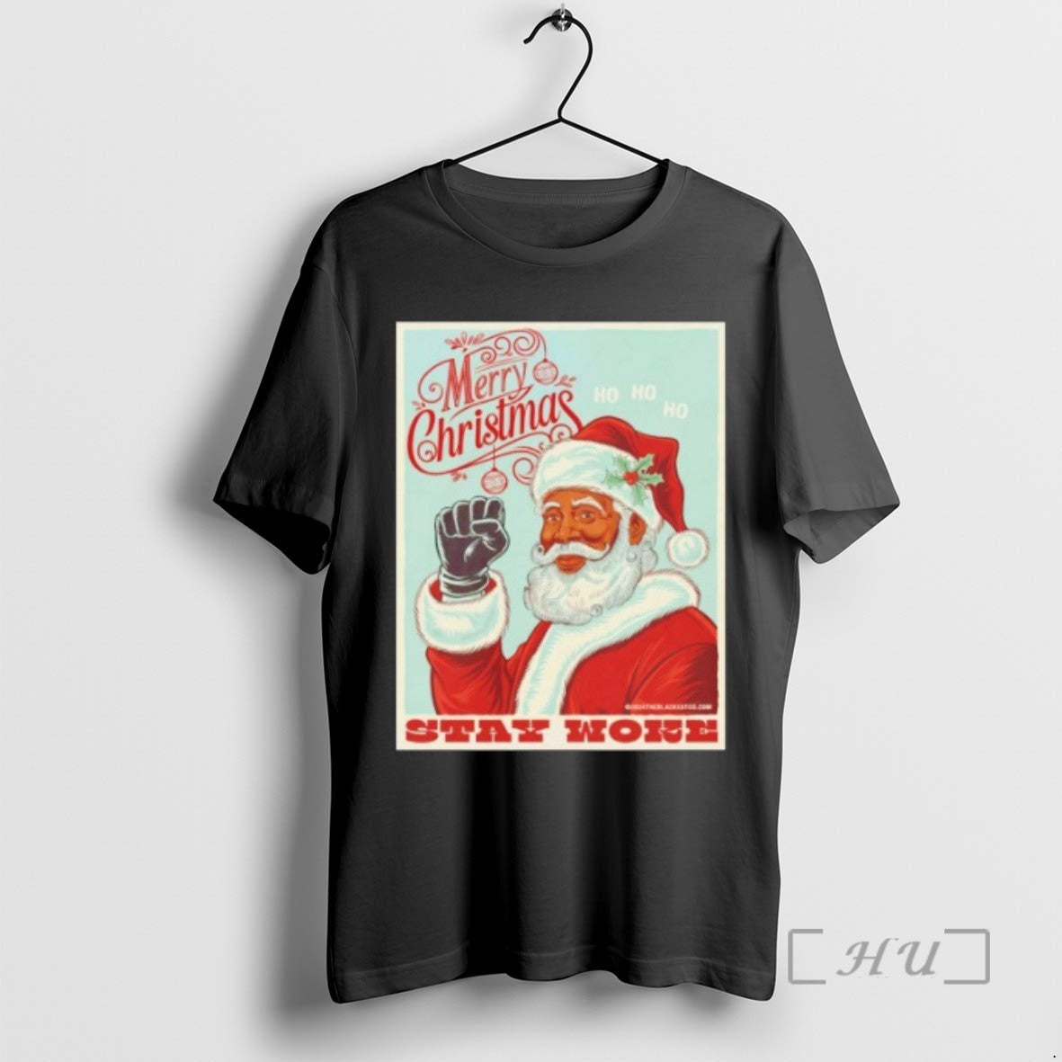 Officials Black Santa Stay Woke Merry Christmas T Shirt Sweater