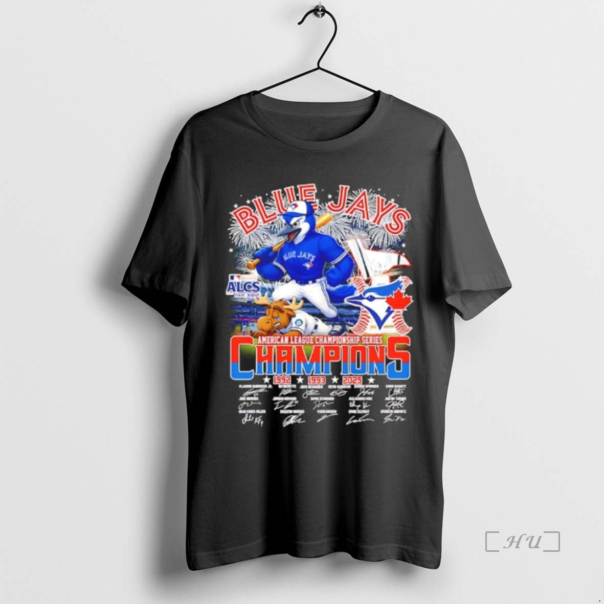 Officials Blue Jays Baseball Alcs Champions 3x Signatures Mascot Premium T Shirt Sweater