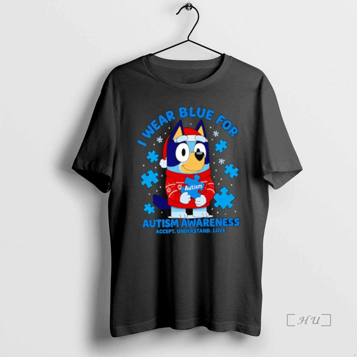 Officials Bluey I Wear Blue For Autism Awareness Accept Understand Love T Shirt Sweater