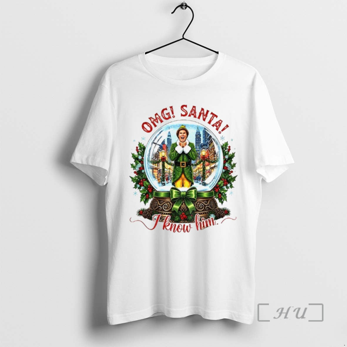 Officials Buddy The Elf Omg Santa I Know Him Merry Christmas Tee Shirt Sweater