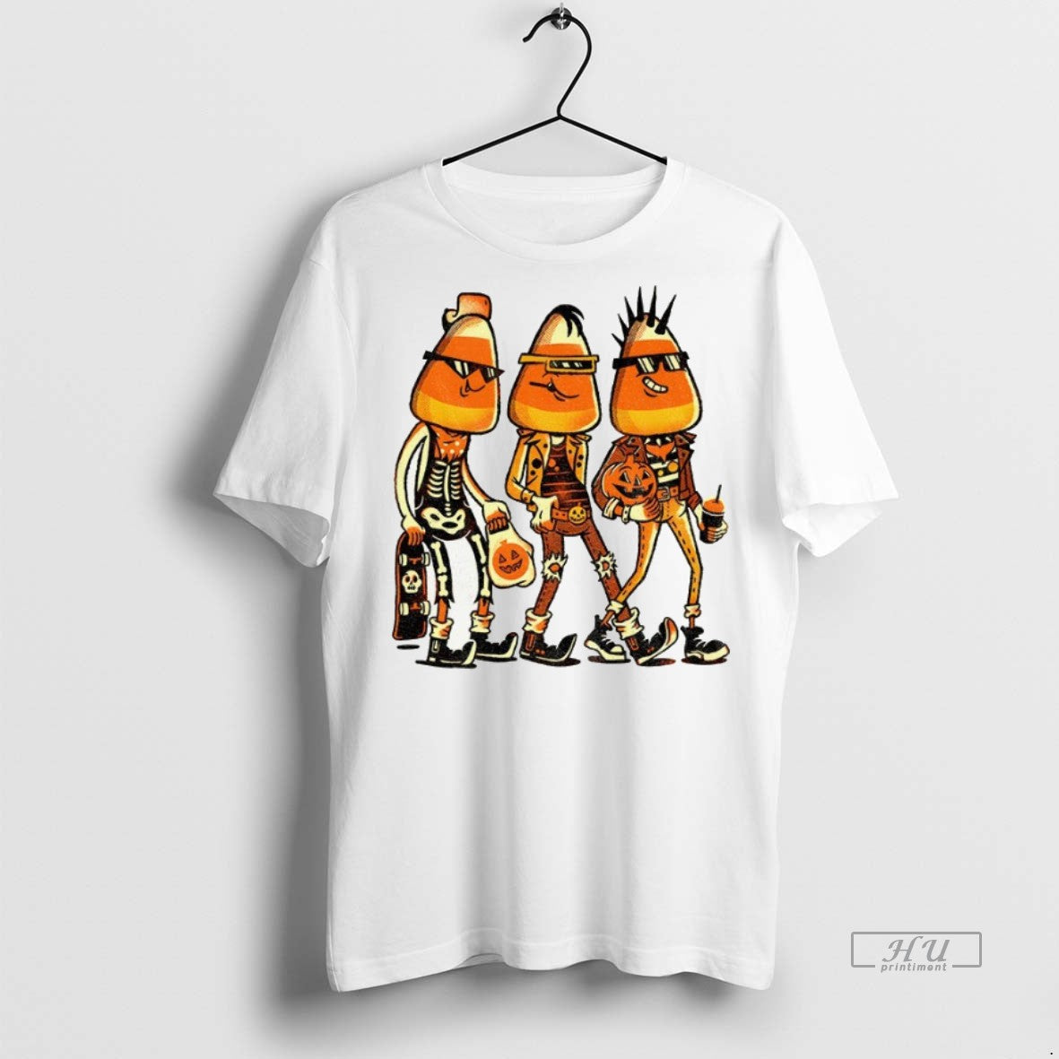 Officials Candy Corn Punk Rock Pumpkin Halloween Premium Tee Shirt Sweater