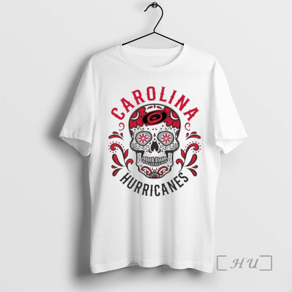 Officials Carolina Hurricanes Checkered Flag Sugar Skull Ornaments T Shirt Sweater