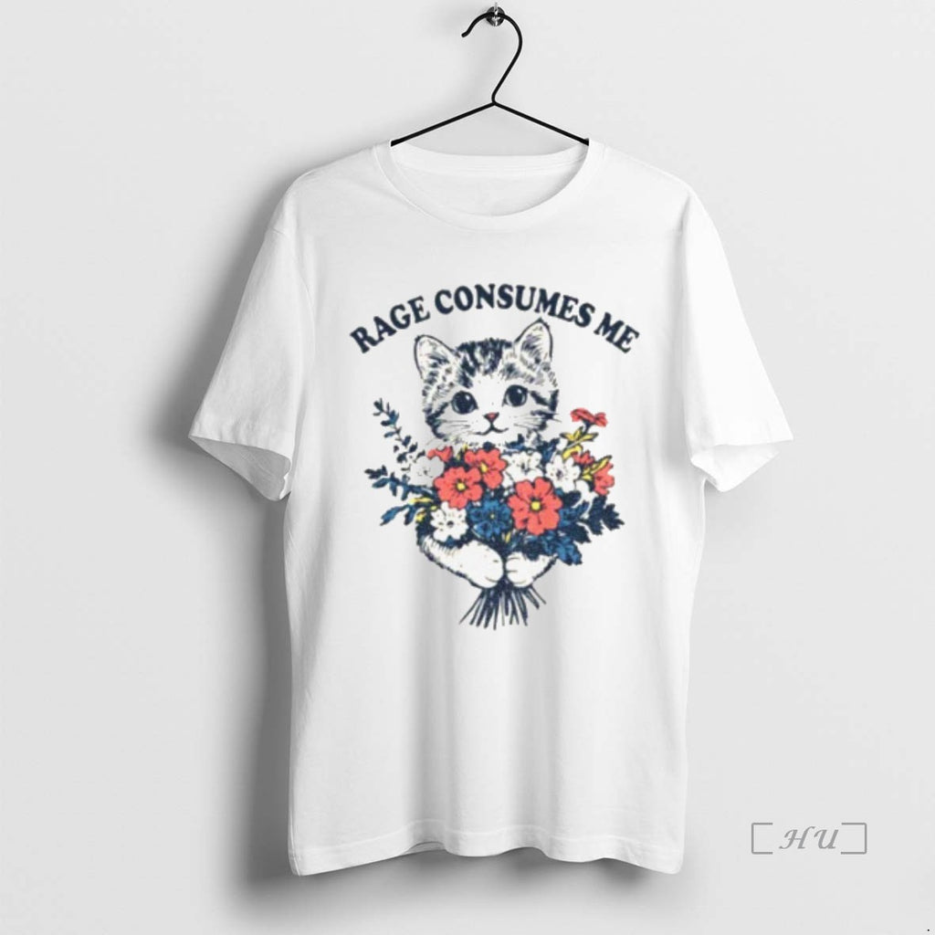 Officials Cat Holding Flower Rage Consumes Me Vintage Premium T Shirt Sweater