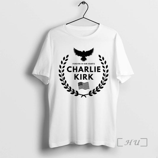Officials Charlie Kirk Rip Tribute Forever In Our Hearts American Flag Freedom T Shirts Sweater