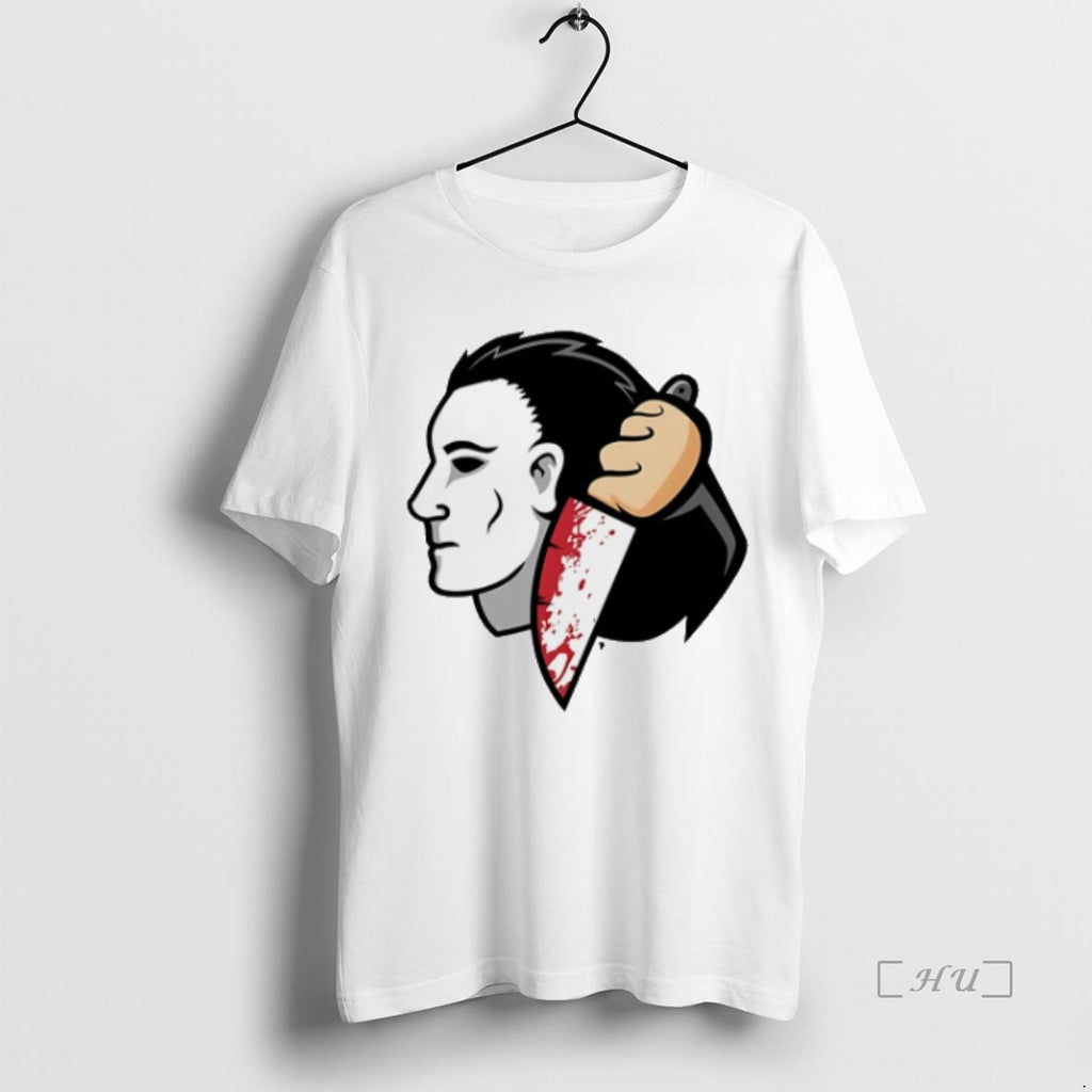 Officials Chicago Blackhawks X Michael Myers Halloween Logo Premium T Shirt Sweater