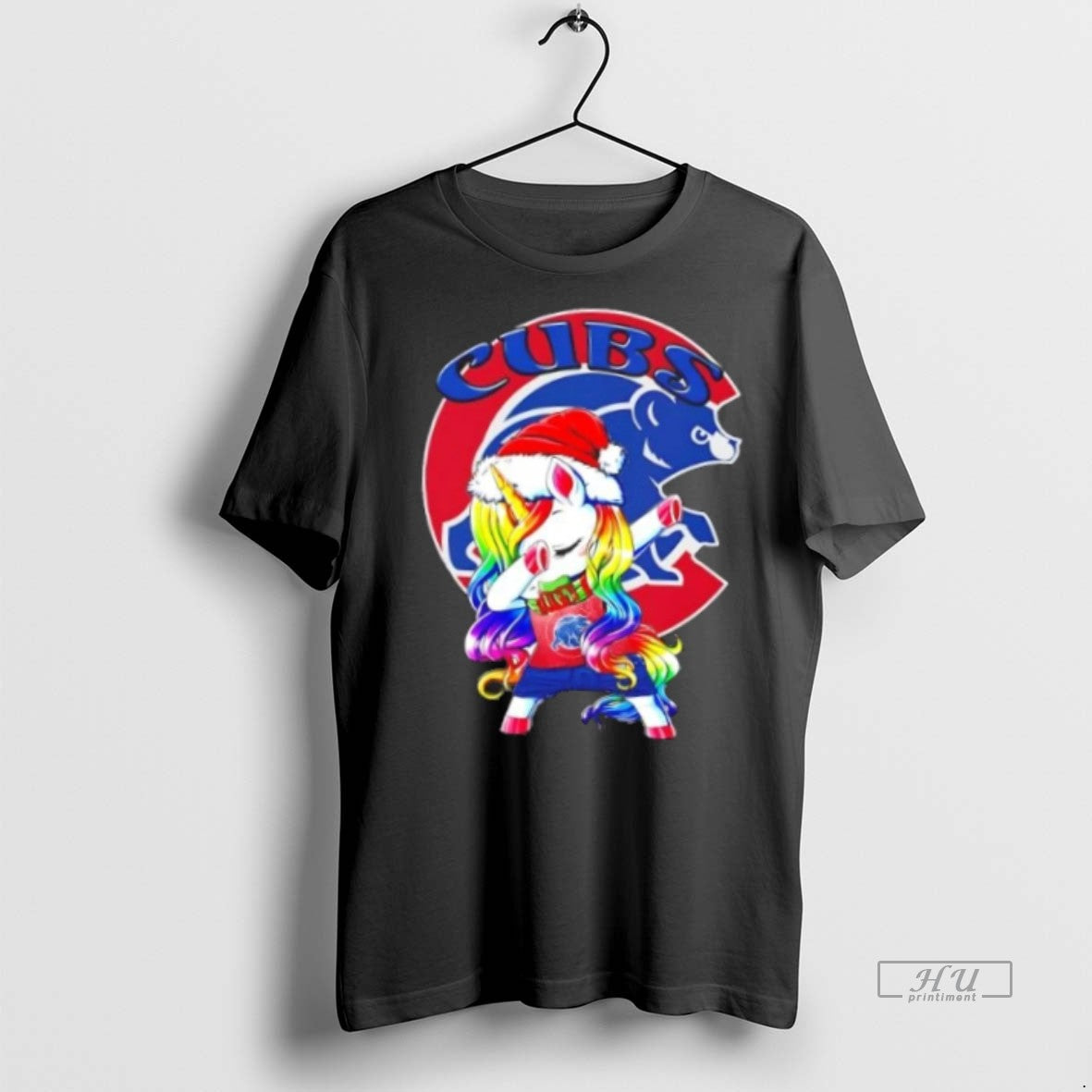 Officials Chicago Cubs X Unicorn Santa Hat Dabbing Merry Christmas Premium Tee Shirt Sweater