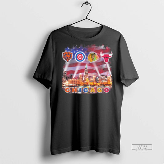 Officials Chicago Sports Teams Logo Retro City Premium Tee Shirt Sweater
