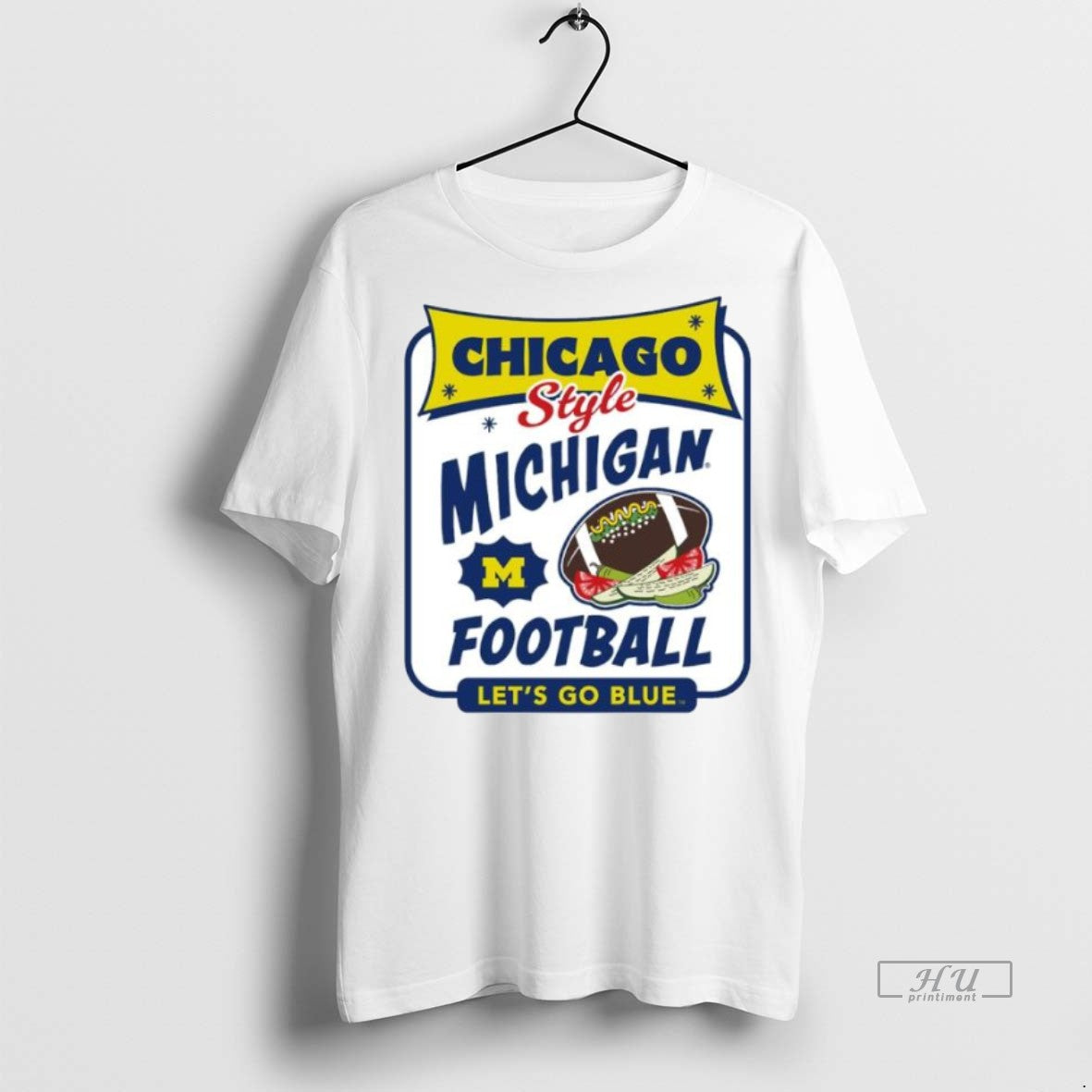 Officials Chicago Style Michigan Football Lets Go Blue Ornaments Premium Tee Shirt Sweater