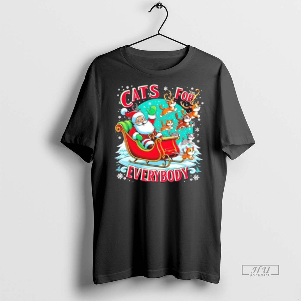Officials Christmas Cats For Everybody Funny Santa Tee Shirt Sweater