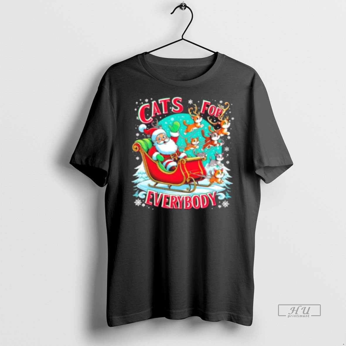 Officials Christmas Cats For Everybody Funny Santa Tee Shirt Sweater