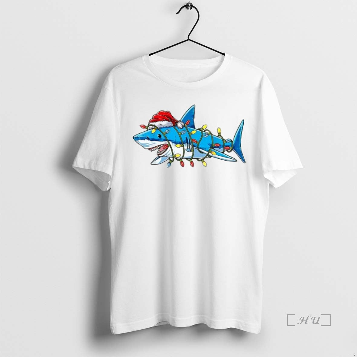 Officials Christmas Lights Shark Print T Shirt Sweater