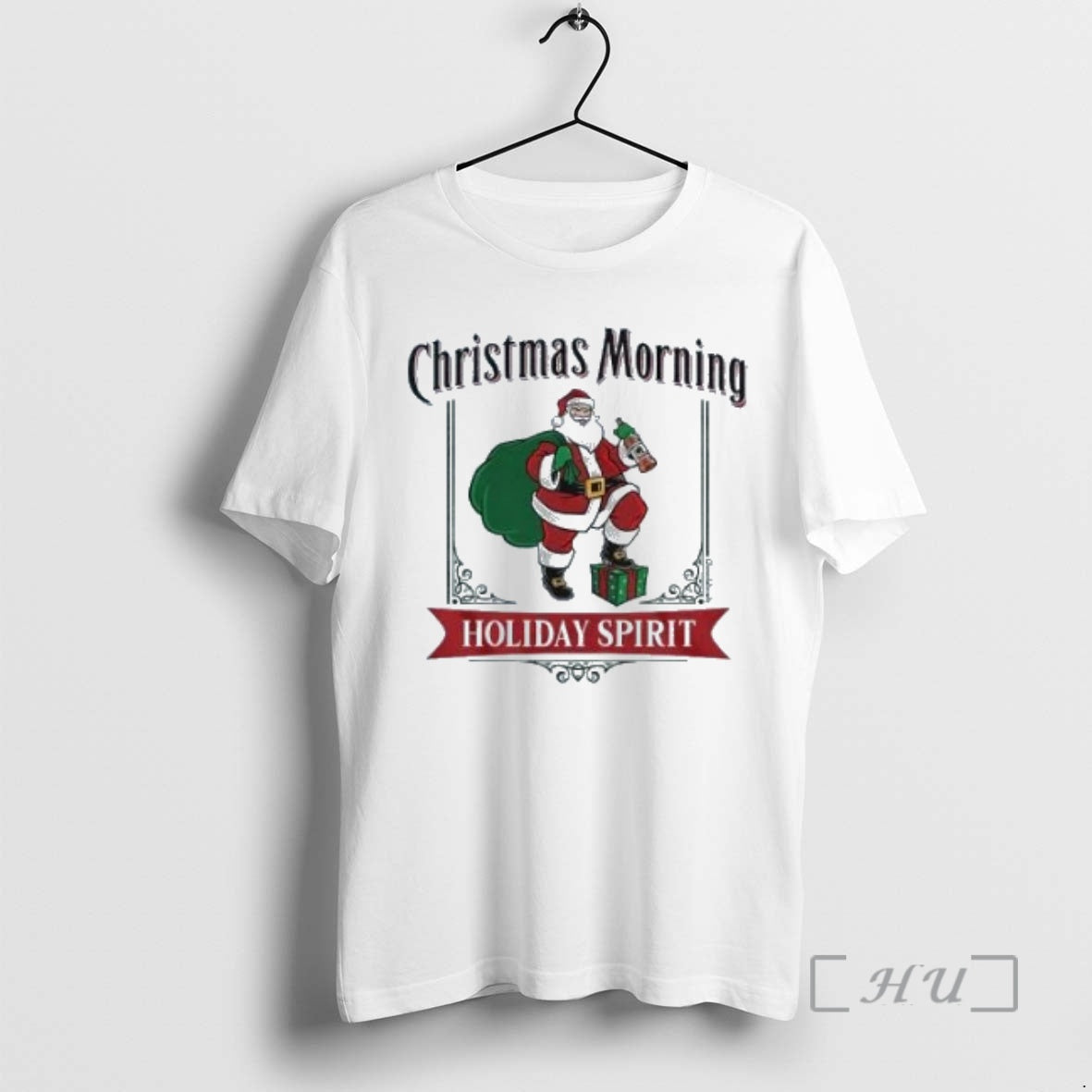 Officials Christmas Morning Holiday Spirit Label Santa Claus T Shirt Sweater