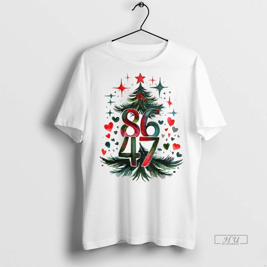 Officials Christmas Tree Anti Trump 86 47 Anti Maga Democrat Progressive Merry Christmas Premium Tee