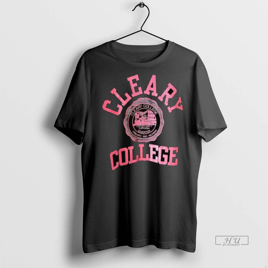 Officials Cleary College Opportunity Through Education Ypsilanti 1983 Michigan Logo Premium Tee Shirt Sweater