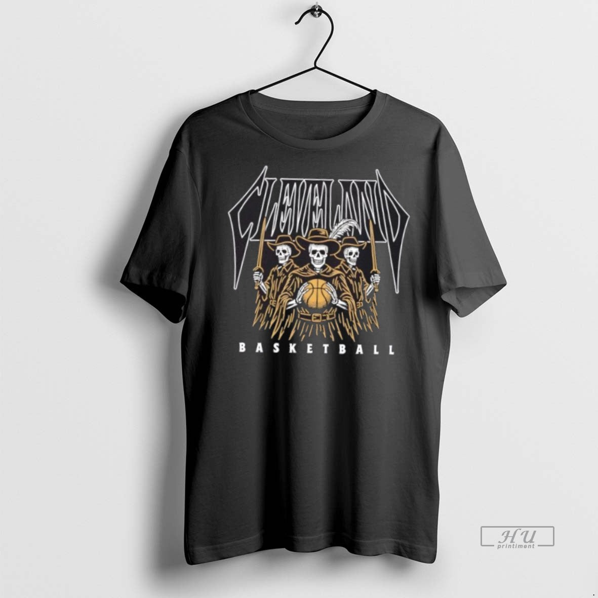 Officials Cleveland Basketball Skeletons Graphic Premium Tee Shirt Sweater