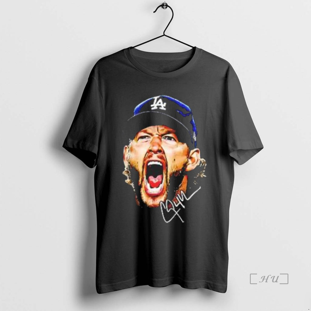 Officials Colors Clayton Kershaw Dodgers Big Head Scream Premium T Shirt Sweater