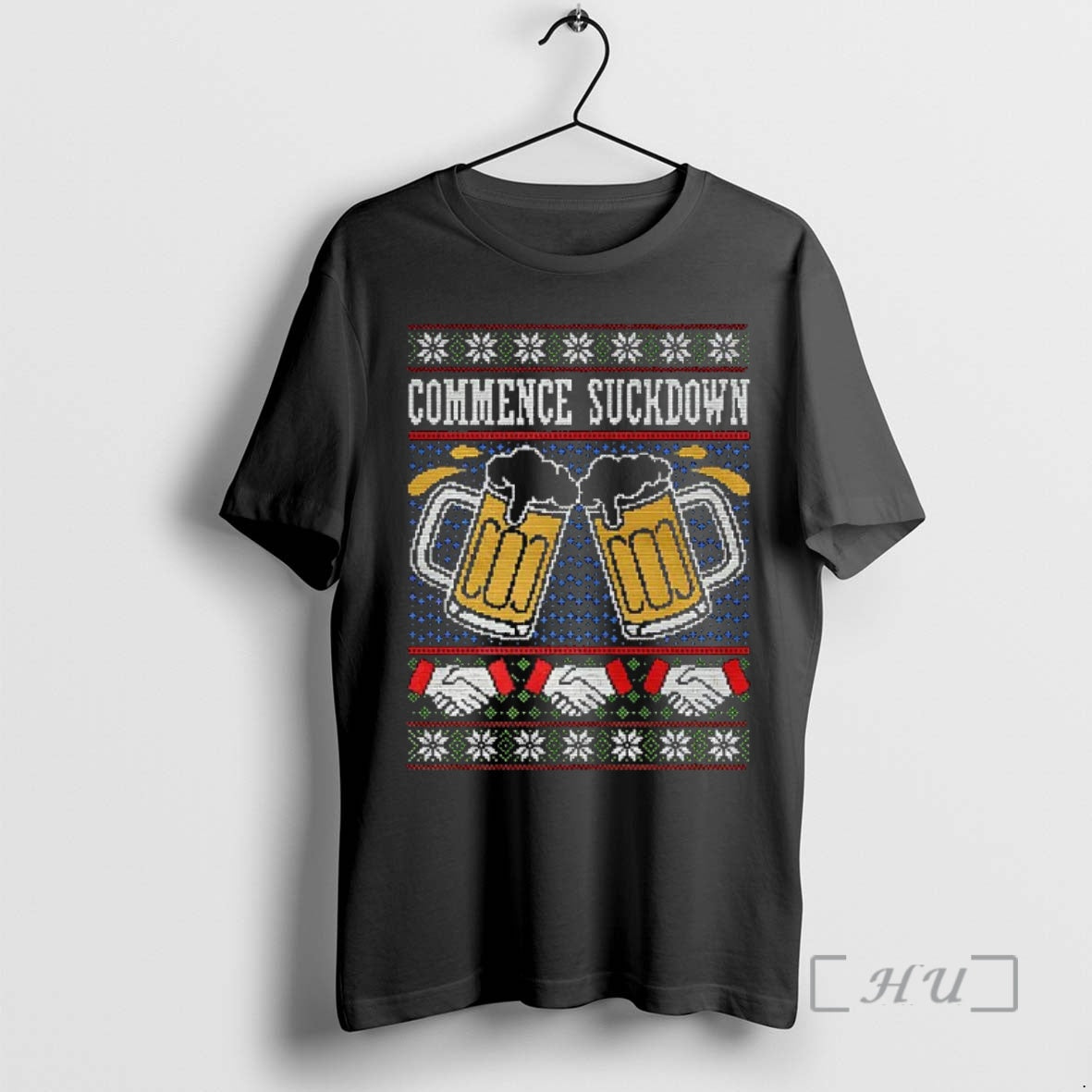 Officials Commence Suckdown Clink Beer Glasses Christmas